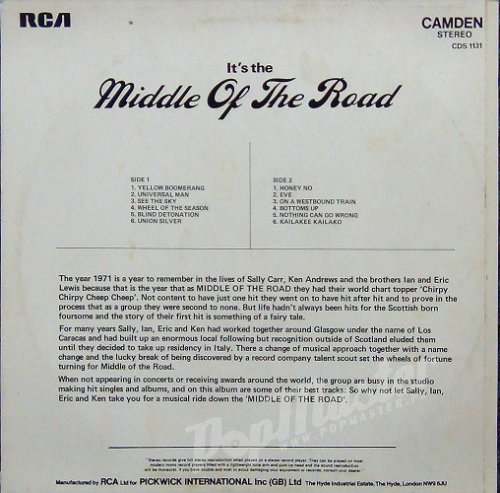 Middle Of The Road - It's the Middle Of The Road (1973) LP