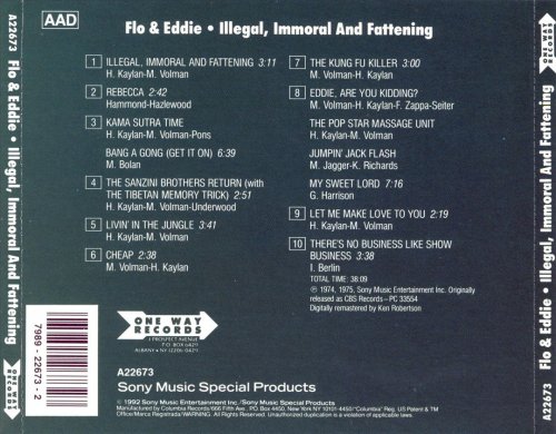 Flo & Eddie - Illegal, Immoral And Fattening (Reissue, Remastered) (1975/1992)