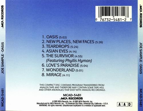 Joe Sample - Oasis (1985) CD Rip