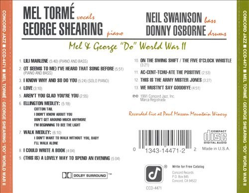 Mel Torme & George Shearing - Mel & George "Do" World War II (1991)