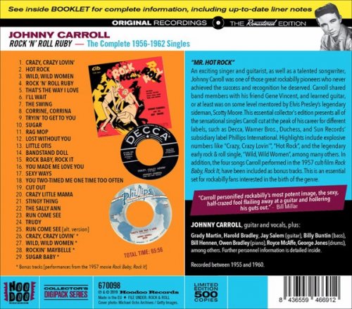 Johnny Carroll - Rock 'N' Roll Ruby - The Complete 1956-1962 Singles (Remastered, Limited Edition) (2019)