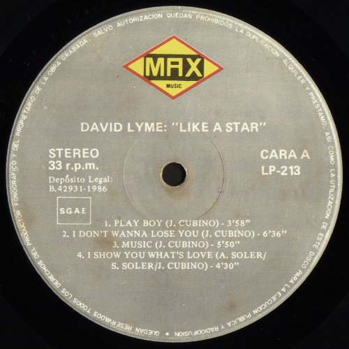 David Lyme - Like A Star (1986) LP