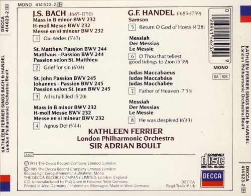 Kathleen Ferrier - Bach & Handel (1985)