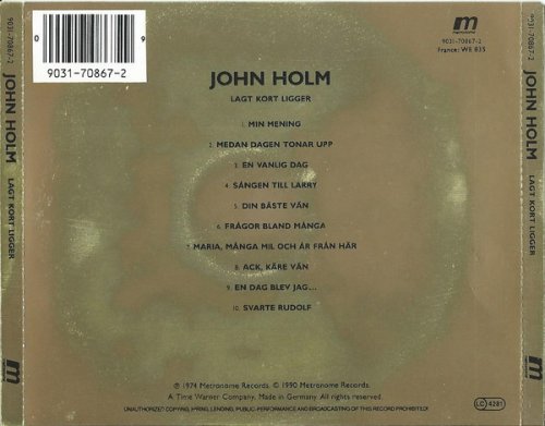 John Holm - Lagt kort ligger (1974/1990)