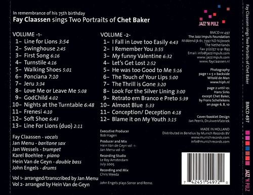 Fay Claassen - Sings Two Portraits Of Chet Baker (2006)