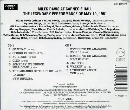 Miles Davis - At Carnegie Hall (1961) CD Rip