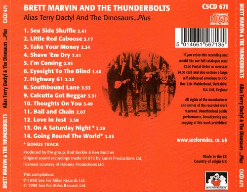 Brett Marvin & The Thunderbolts - Alias Terry Dactyl & The Dinosaurs ...Plus (Reissue) (1972/1998)