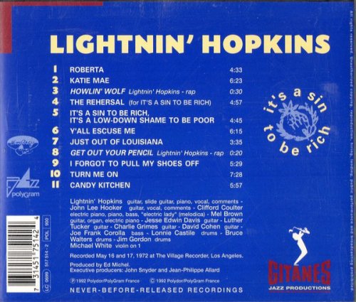 Lightnin Hopkins - Its A Sin To Be Rich (1992)