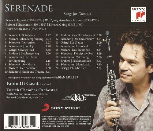 Fabio di Càsola - Serenade-Songs for Clarinet: Brahms, Grieg, Mozart, Schubert, Schumann (2013) CD-Rip