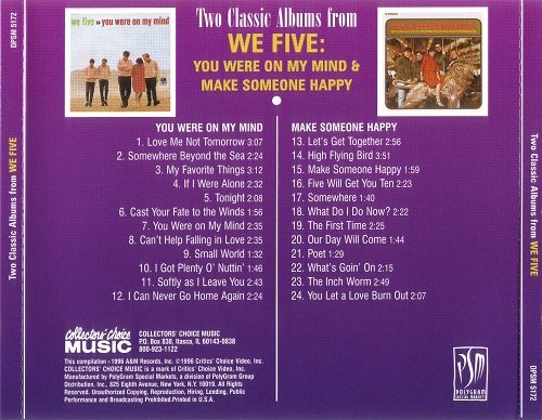 We Five - You Were On My Mind & Make Someone Happy (Reissue) (1966-67/1996)