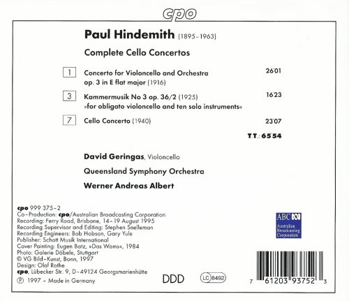 David Geringas - Hindemith: Complete Cello Concertos (1997)