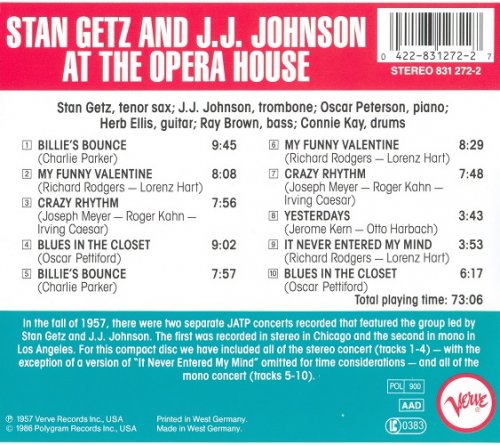 Stan Getz & J.J.Johnson - At The Opera House (1957/1986)