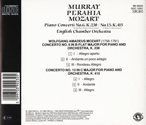Murray Perahia, English Chamber Orchestra - Mozart: Piano Concertos Nos. 6 & 13 (1984)