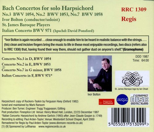 David Ponsford, St. James Baroque Players, Ivor Bolton - J.S. Bach: Harpsichord Concertos (2000)