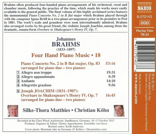 Silke-Thora Matthies, Christian Köhn - Brahms: Four Hand Piano Music, Vol.18 - Piano Concerto No. 2 (2013)