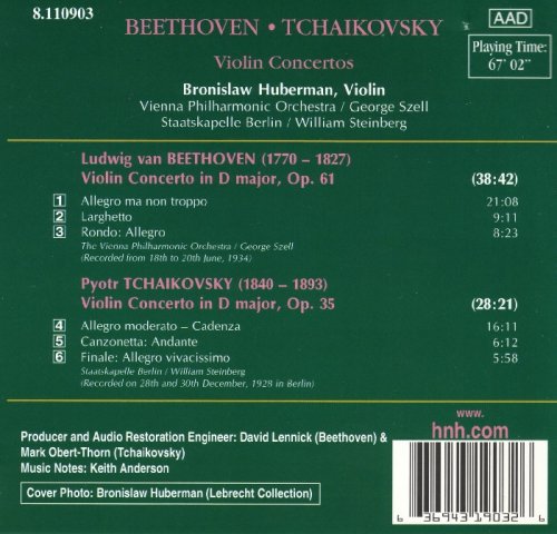 Bronislaw Huberman - Beethoven & Tchaikovsky: Violin Concertos (2000)