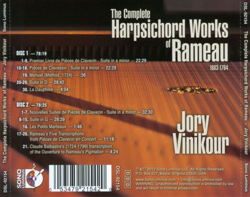 Jory Vinikour - The Complete Harpsichord works of Rameau (2012)