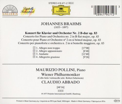 Maurizio Pollini, Wiener Philharmoniker, Claudio Abbado - Brahms: Piano Concerto No. 2 (2007)