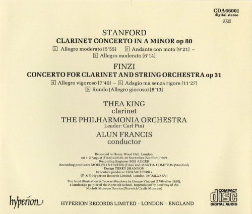 Thea King, The Philharmonia Orchestra, Alun Francis - Stanford / Finzi – Clarinet Concertos (2001)