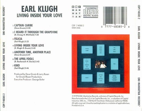 Earl Klugh - Living Inside Your Love (1976) CD Rip