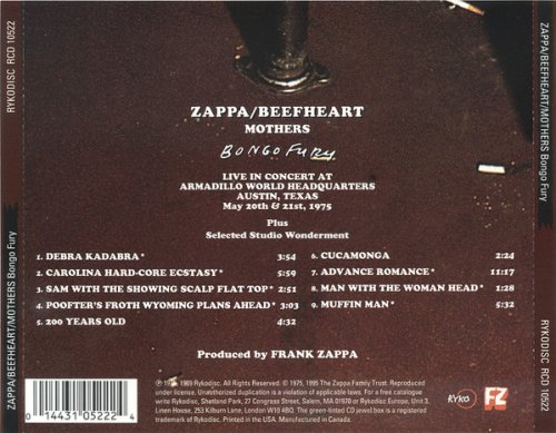 Frank Zappa, Captain Beefheart, The Mothers - Bongo Fury (1995)