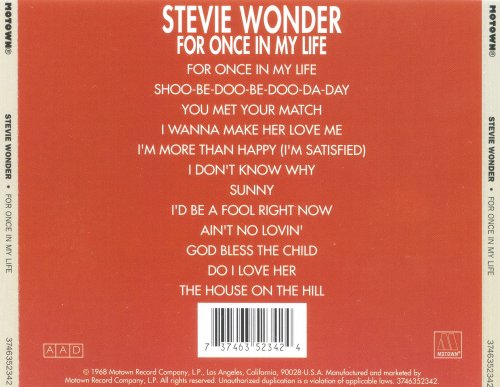 Stevie Wonder - For Once In My Life (1992)