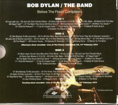 Bob Dylan / The Band - Before The Flood Completed (Gold CD Limited Edition Digitally Remastered) (2011)