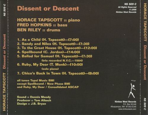 Horace Tapscott - Dissent or Descent (1998) CD Rip