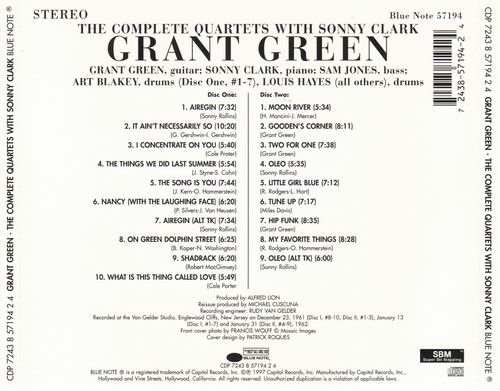 Grant Green - The Complete Quartets With Sonny Clark (1997) CD Rip