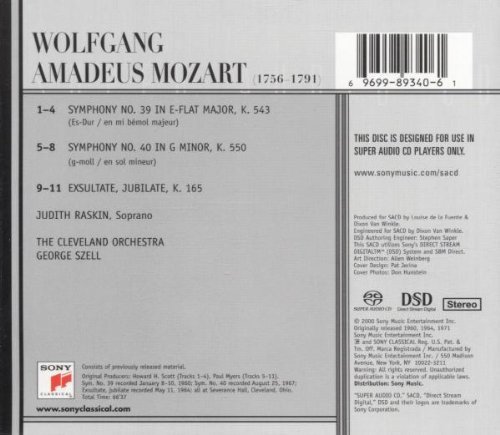 George Szell - Mozart: Symphonies Nos. 39 & 40, Exsultate, Jubilate (1960-71) [2014 SACD]