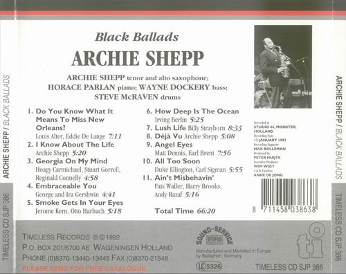 Archie Shepp - Black Ballads (1992) CD Rip