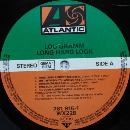 Lou Gramm - Long Hard Look (1989) LP