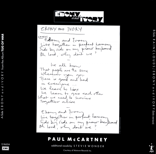 Paul McCartney & Stevie Wonder - Ebony and Ivory (1982) LP