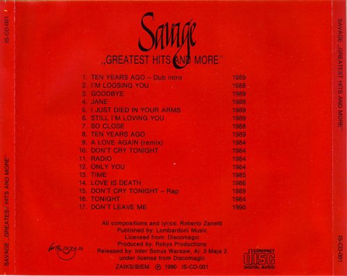 Savage - Greatest Hits And More (1990)