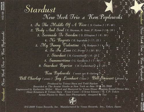 New York Trio & Ken Peplowski - Stardust (2009) CD Rip