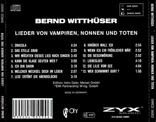 Witthuser & Westrupp - Lieder von Vampiren, Nonnen und Toten (Reissue) (1970/1999)