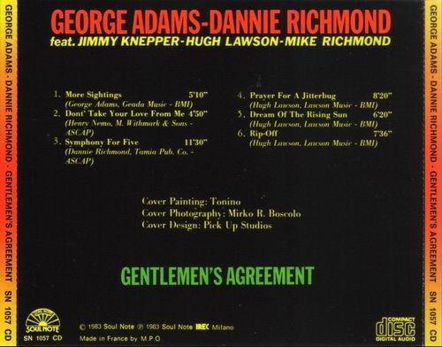 George Adams & Dannie Richmond - Gentleman's Agreement (1983) CD Rip