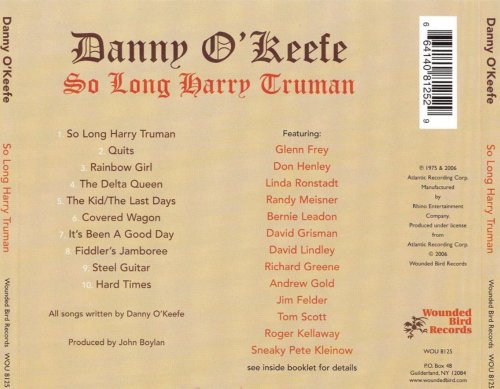 Danny O'Keefe - So Long Harry Truman (Reissue) (1975/2006)