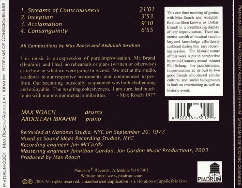 Max Roach & Abdullah Ibrahim - Streams of Consciousness (2003)