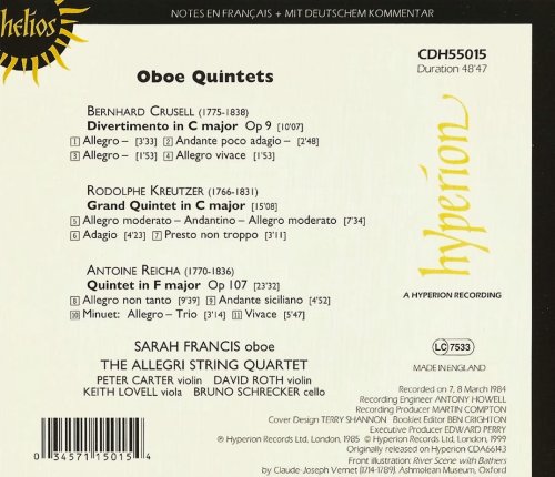 Sarah Francis, The Allegri String Quartet - Crusell, Kreutzer, Reicha: Oboe Quintets (1999)