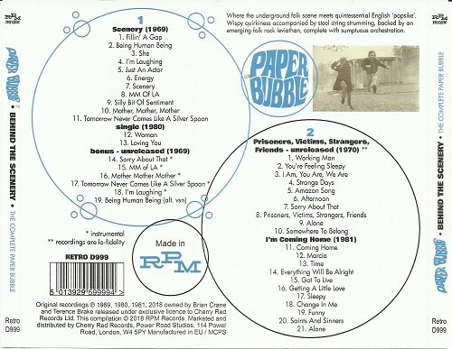 Paper Bubble - Behind The Scenery the Complete (1969-81/2018)