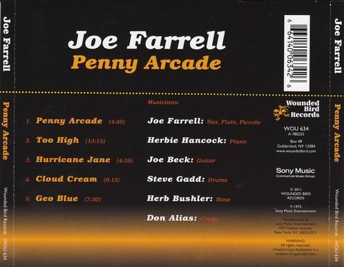 Joe Farrell - Penny Arcade (1973) CD Rip
