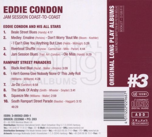 Eddie Condon / The Rampart Street Paraders ‎- Jam Session Coast-To-Coast (2005) [Original Long Play Albums]