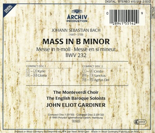 John Eliot Gardiner - J.S. Bach: Mass in B minor (1985) CD-Rip