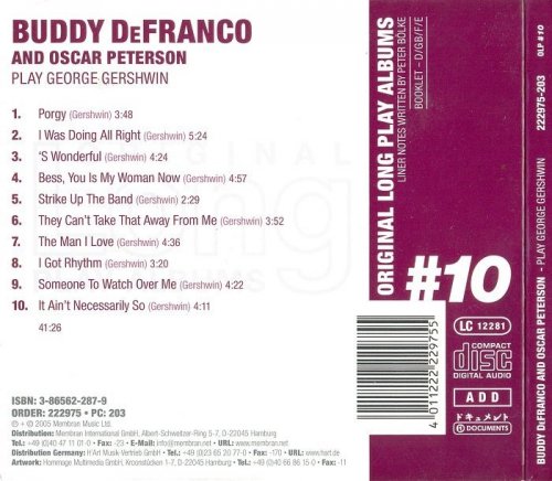 Buddy DeFranco and Oscar Peterson - Play George Gershwin (2005) [Original Long Play Albums]