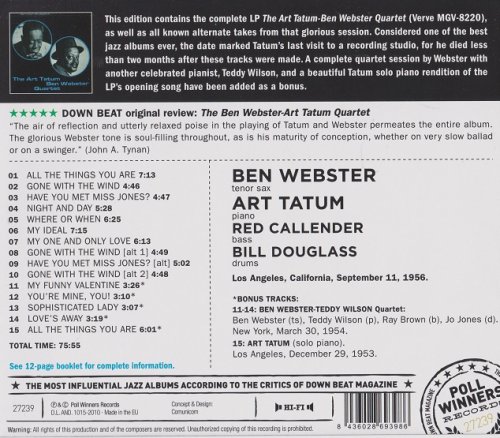 Ben Webster/Art Tatum - Ben Webster-Art Tatum Quartet (1975/2010)
