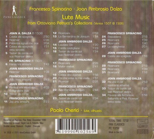 Paolo Cherici - Spinacino, Dalza: Lute Music (2012)