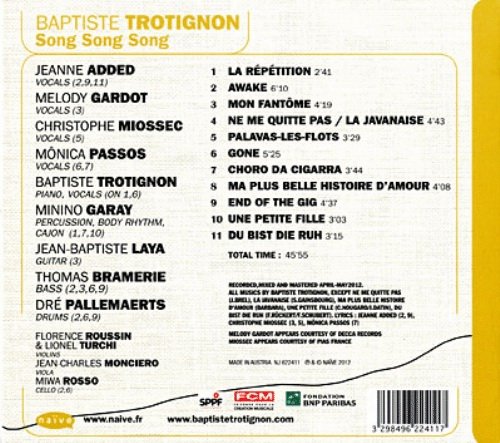 Baptiste Trotignon - Song Song Song (2012) CD Rip