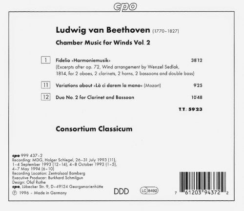 Consortium Classicum - Beethoven: Chamber Music for Winds, Vol. 2 (1996) CD-Rip