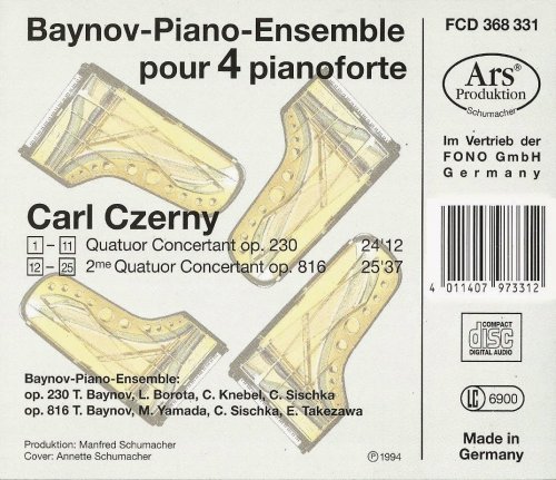 Baynov-Piano-Ensemble - Czerny: Quatuors Concertantes op. 230 & op. 816 (1994)